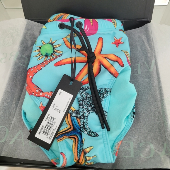 VERSACE MEN'S TRESOR DE LA MER SWIM BRIEFS, ITALIAN SIZE 4 NEW. - Picture 4 of 8